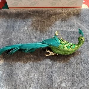 Bronners Green Peacock Ornament